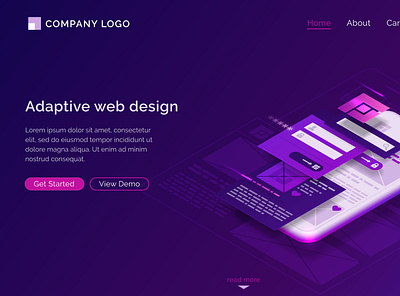 Adaptive-interface-design-isometric-landing-page android app design animation app branding design design systems flat graphic design icon illustration interaction design landing page logo minimal typography ui ux vector web website