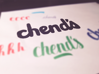 chend's Hand-Lettered Logo-Type WIP and lettering brush pen brush script calligraphy lettering logotype microns tombow type wip