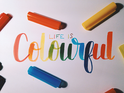 Life Is Colourful Lettering brush pen brush script calligraphy hand lettering lettering logotype lyra microns type