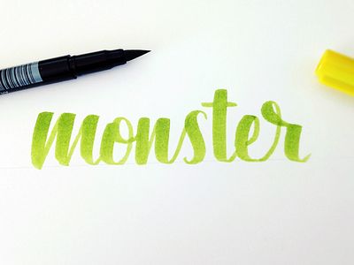 Monster Hand-Lettering Sketch brush pen calligraphy custom type halloween hand lettering lettering lyra monster practice sketch