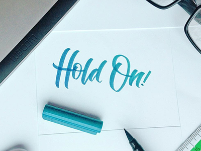 Hold On! Lettering Practise brush brushpen calligraphy instagram letter lettering practise type typography