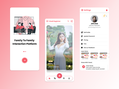 Matrimonial App Design