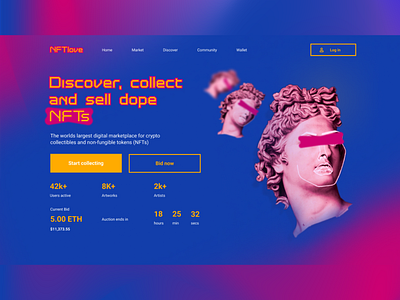 UI UX design for NFT selling and creating platform