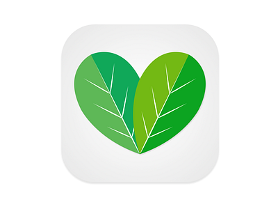 Simple and memorable love leaf app icon