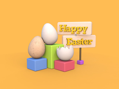 Happy Easter 3d vectary