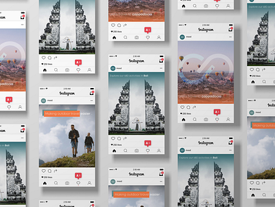 Travel app instagram mockup design app branding design logo ui