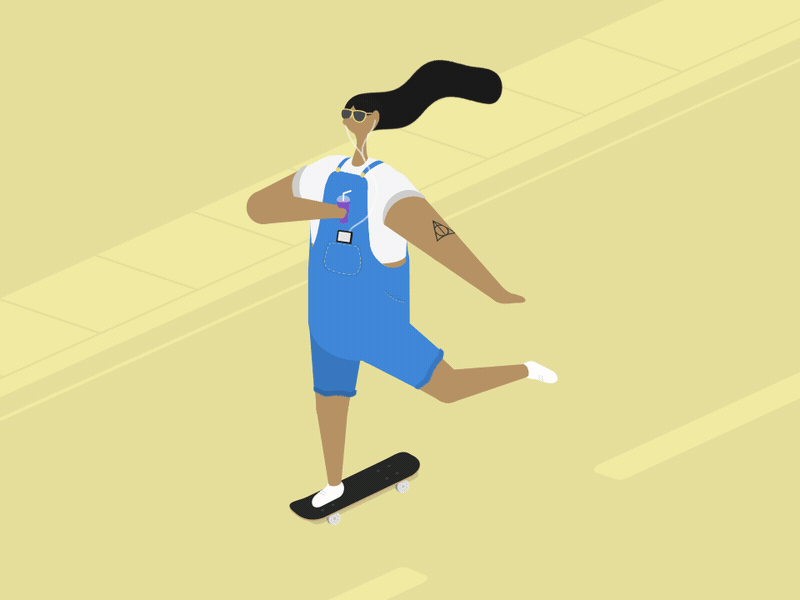 Skater animation character illustration skater