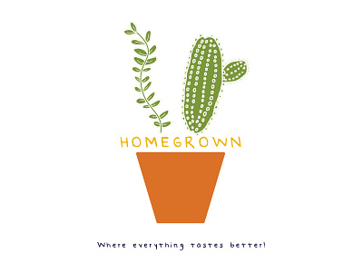 Home Grown cactus garden gardening homegrown logo pot pottery succulent