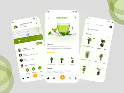 Plants app. after effects animation app clean ui design ecommerce flower green green ui interface mobile mobile shop plant pot product tree treeshop ui uiux