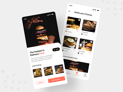 Food App beef burger burger clean ui fast delivery food food app food delivery apps food ordering app food service htrselim interface mobile mobile apps new design pizza trendy ui ui design user experience ux