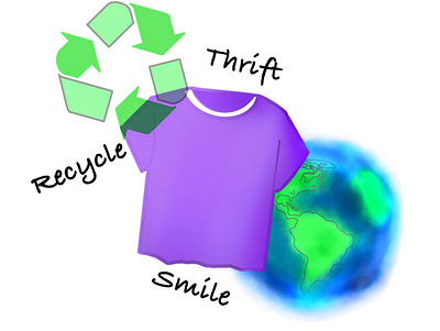 Recycle, Thrift, & Smile Logo Design Illustration design graphic design illustration logo procreate