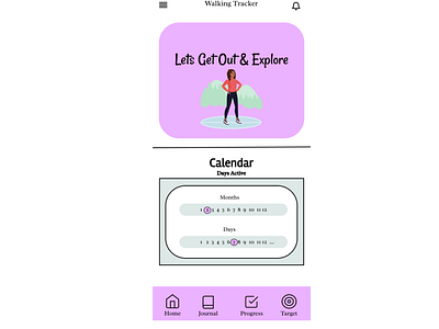Walking Tracker (Front) Mobile App Design