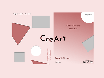 CreArt Online Classes Landing Page Design branding business design figma graphic design home page illustration landing page logo social media typography ui ux vector web website