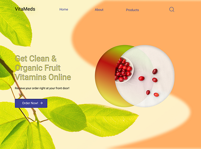 VitaMeds - Fruit Vitamins Landing Page For Website branding business design figma graphic design landing page logo typography ui ux vector vitamins