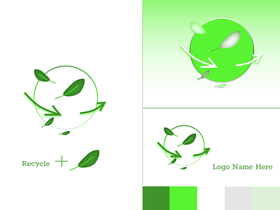 Recycle Vector Logo Design Leafs