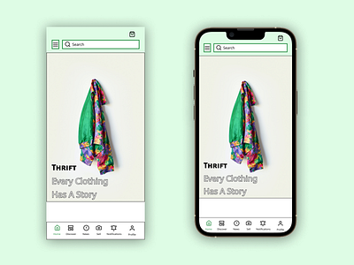 Thrift Prototype App Mock-up Display Design (Part 2) Phone