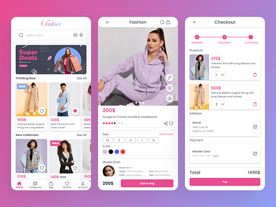 Fashion App UI app design e commerce fashion ui