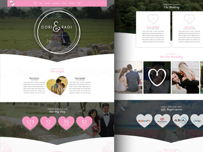 THE WEDDING WEB PAGE TEMPLATES ceremony concept couple couples event gallery invitation landing page texture vintage wedding