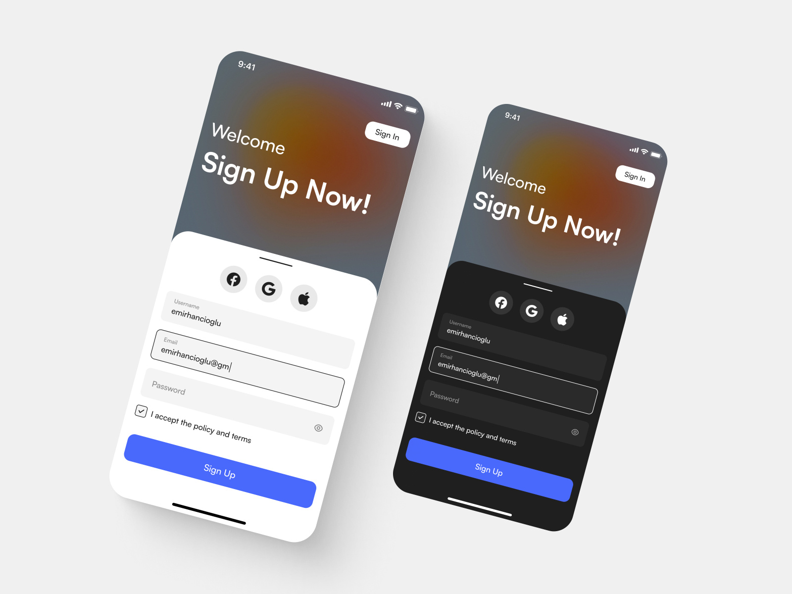 Sign Up Page - App Design by Emir Hancıoğlu on Dribbble