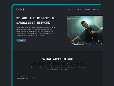 DJ Agency Landing Page agency app application branding dashboard dj landing landing page page ui ux