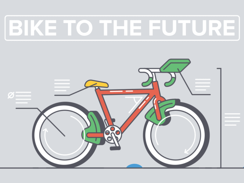 Bike to the future animation bike fire flat future motion outline smoke stroke transform