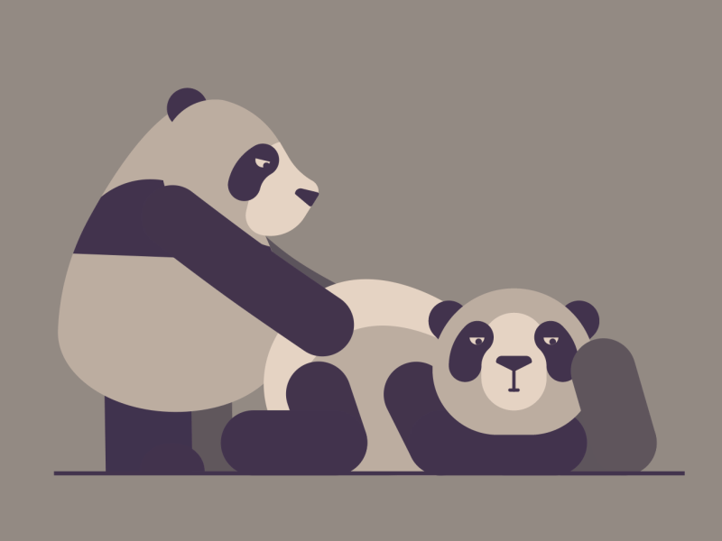 Fifty shades of Black&White animation boring gif loop love oldschool panda retro romantic
