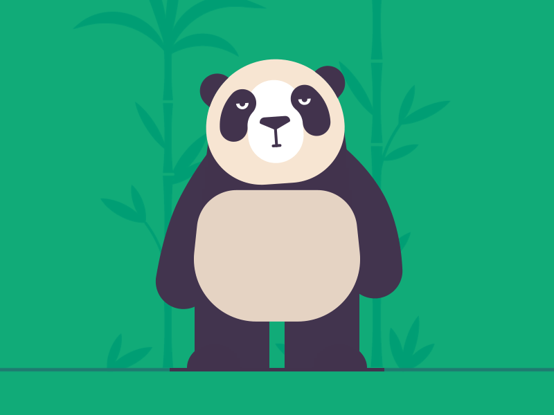 Panda's business animal boring cute gif green jungle loading loop panda waiting