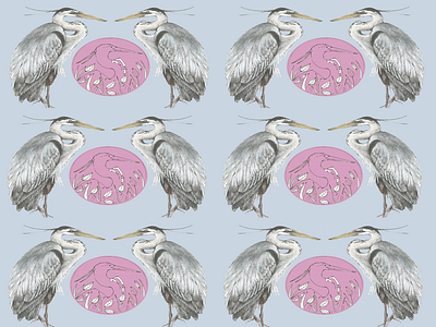 Heron to Heron animals art bird collage design drawing freehand graphics heron illustration pattern wildlife