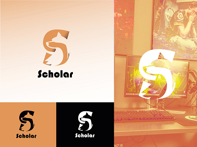 Scholar Logo Design branding business commercial design fox logo deisn minimal modern