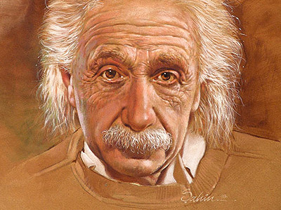 Albert Einstein acrylic book cover einstein hand illustration portrait