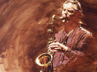 Jan Garbarek acrylic drawing figurative hand illustration jan garbarek jazz music painting saxophone saxophonist