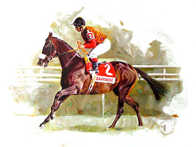 Racehorse acrylic event horse horseracing illustration racehorse turkey