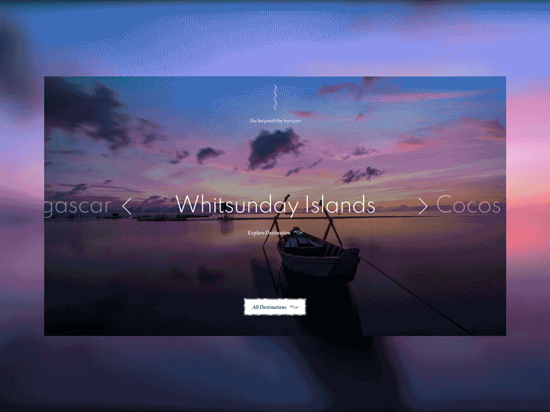Destinations Slider destinations ui design web