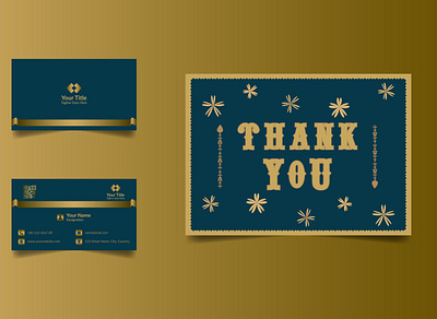 Business card & Thank you card adobe illustrator branding business card congratulation cards creative graphic design illustration logo modern thank you card vector visiting card
