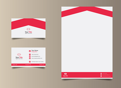 Business Card & Letterhead adobe illustrator branding business card graphic design letterhead design logo stationary design vector visiting card templates