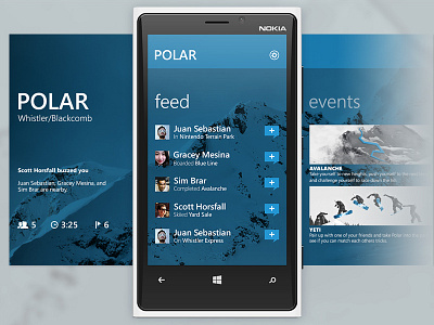 Polar - Panorama blue interface metro mobile panorama polar sfu siat ui windows phone