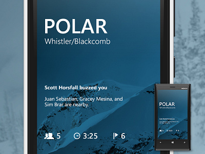 Polar - Launch Screen blue launch metro mobile polar sfu siat skiing ui windows phone