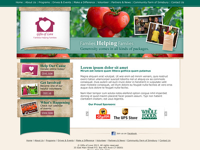 Gifts of Love Home Page Design