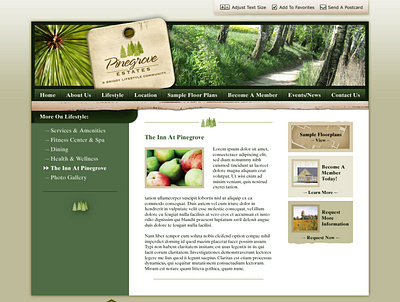 Pinegrove Estates Interior Page Design branding design graphic design logo ui web