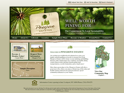 Pinegrove Estates Home Page Design branding design graphic design logo ui web
