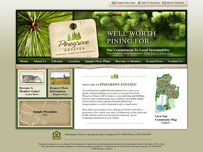 Pinegrove Estates Home Page Design