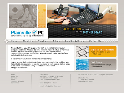 Plainville PC Home Page Design branding design graphic design logo ui web