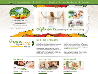 Artful Home Care Home Page Design branding design graphic design logo ui web