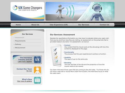 UX Game Changers Interior Page Design