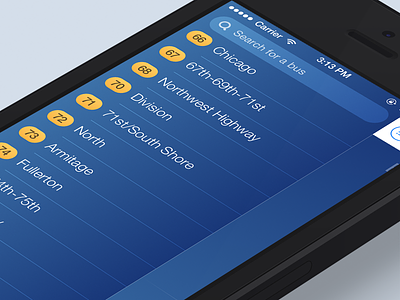 All Aboard iOS 7 chicago cta gradient hamburger ios ios 7 ios7 iphone list menu search