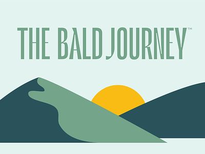 The Bald Journey bald balding hills lanscape logo logotype minimal modern serif simple skincare sun water wordmark