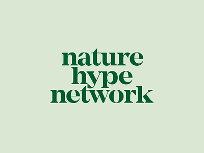 Nature Hype Network Logotype brand identity branding branding design green leaf logo logotype minimal modern nature serif simple wordmark