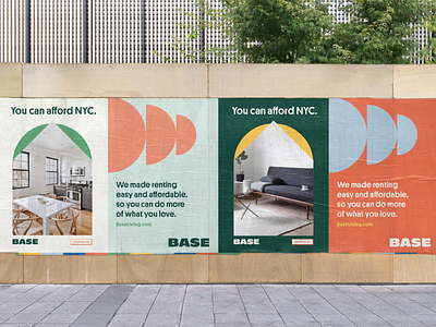 Base Posters brand design branding co-living geometric house modern posters