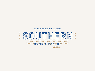 Southern Home & Pantry lockup logo modern outline simple vintage waves