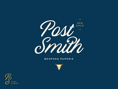 Post Smith lockup logo logotype modern script. stamp vintage